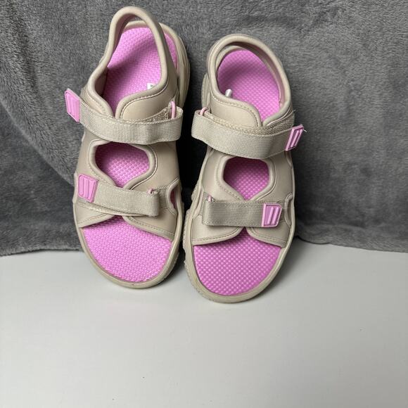 Girls Nature Sport Sandals Beige Pink Lightweight Easy‎ On Hook and Loop Size 4 - Picture 8 of 12